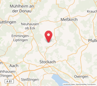 Map of Mühlingen, Baden-Wurttemberg