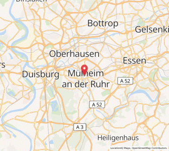 Map of Mülheim, North Rhine-Westphalia