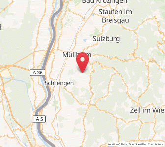 Map of Müllheim-Feldberg, Baden-Wurttemberg