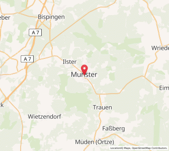 Map of Munster, Lower Saxony