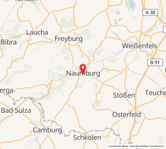 Map of Naumburg, Saxony-Anhalt