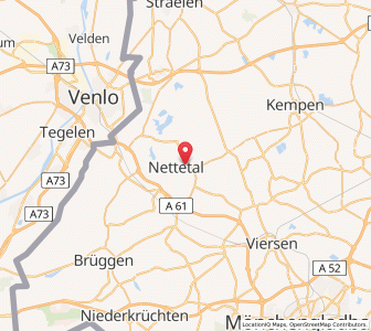Map of Nettetal, North Rhine-Westphalia