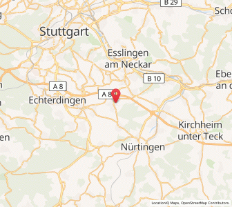 Map of Neuhausen auf den Fildern, Baden-Wurttemberg