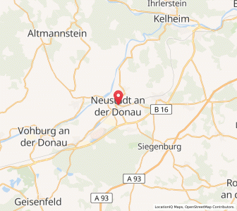 Map of Neustadt an der Donau, Bavaria