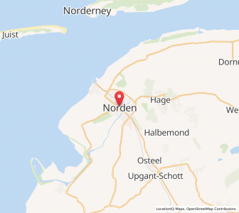 Map of Norden, Lower Saxony