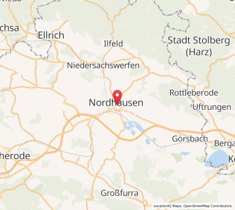Map of Nordhausen, Thuringia