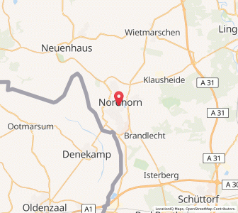Map of Nordhorn, Lower Saxony