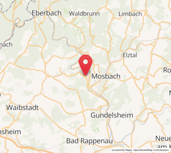 Map of Obrigheim, Baden-Wurttemberg
