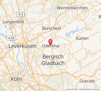 Map of Odenthal, North Rhine-Westphalia
