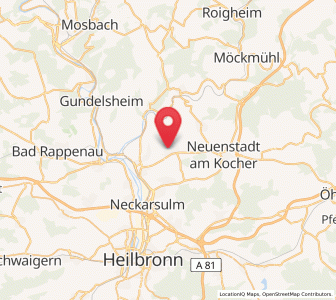 Map of Oedheim, Baden-Wurttemberg