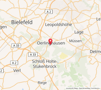 Map of Oerlinghausen, North Rhine-Westphalia