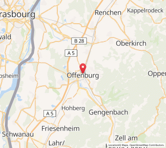 Map of Offenburg, Baden-Wurttemberg