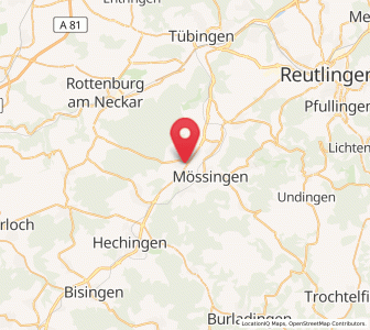 Map of Ofterdingen, Baden-Wurttemberg