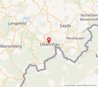 Map of Olbernhau, Saxony