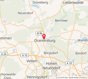 Map of Oranienburg, Brandenburg