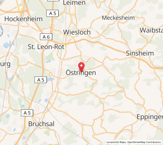 Map of Östringen, Baden-Wurttemberg