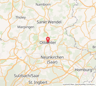 Map of Ottweiler, Saarland