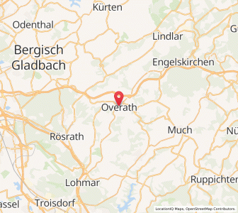 Map of Overath, North Rhine-Westphalia