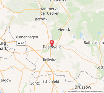 Map of Pasewalk, Mecklenburg-Vorpommern