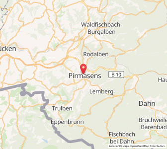 Map of Pirmasens, Rheinland-Pfalz