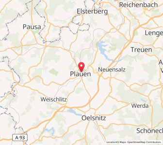 Map of Plauen, Saxony