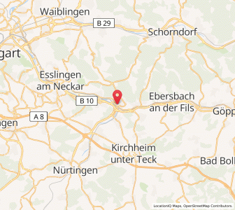 Map of Plochingen, Baden-Wurttemberg