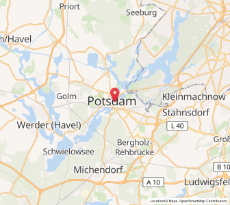 Map of Potsdam, Brandenburg