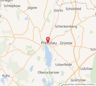 Map of Prenzlau, Brandenburg