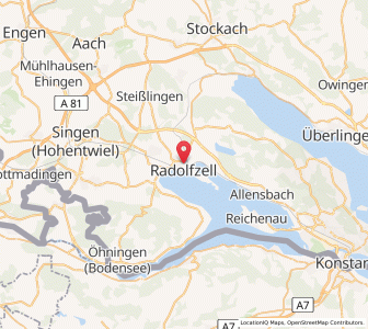 Map of Radolfzell, Baden-Wurttemberg