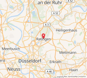 Map of Ratingen, North Rhine-Westphalia