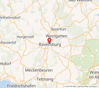 Map of Ravensburg, Baden-Wurttemberg