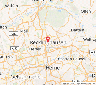 Map of Recklinghausen, North Rhine-Westphalia