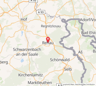 Map of Rehau, Bavaria