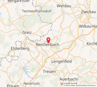 Map of Reichenbach/Vogtland, Saxony