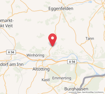 Map of Reischach, Bavaria