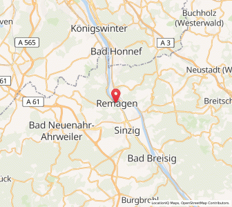 Map of Remagen, Rheinland-Pfalz