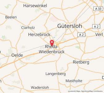 Map of Rheda-Wiedenbrück, North Rhine-Westphalia