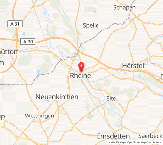 Map of Rheine, North Rhine-Westphalia