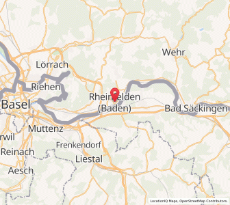 Map of Rheinfelden, Baden-Wurttemberg