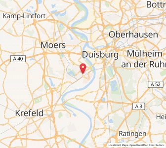 Map of Rheinhausen, North Rhine-Westphalia