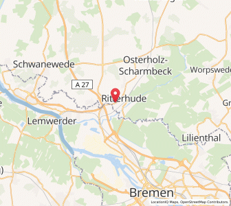 Map of Ritterhude, Lower Saxony