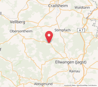 Map of Rosenberg, Baden-Wurttemberg