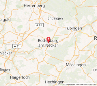 Map of Rottenburg, Baden-Wurttemberg