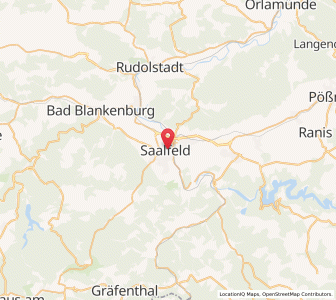 Map of Saalfeld, Thuringia