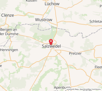 Map of Salzwedel, Saxony-Anhalt