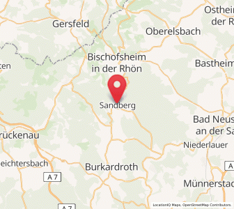 Map of Sandberg, Bavaria