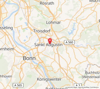 Map of Sankt Augustin, North Rhine-Westphalia