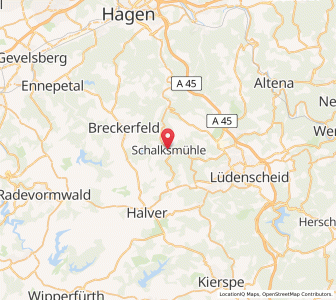 Map of Schalksmühle, North Rhine-Westphalia