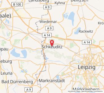 Map of Schkeuditz, Saxony