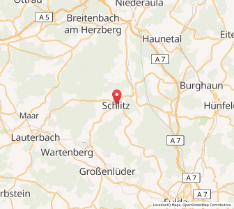 Map of Schlitz, Hesse